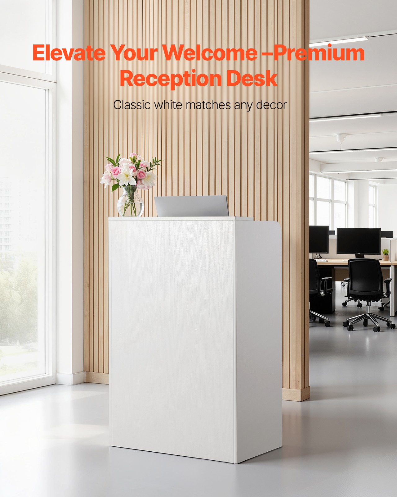 VEVOR Reception Desk 23.6 inch Small Rectangular Front Counter Table with Drawer