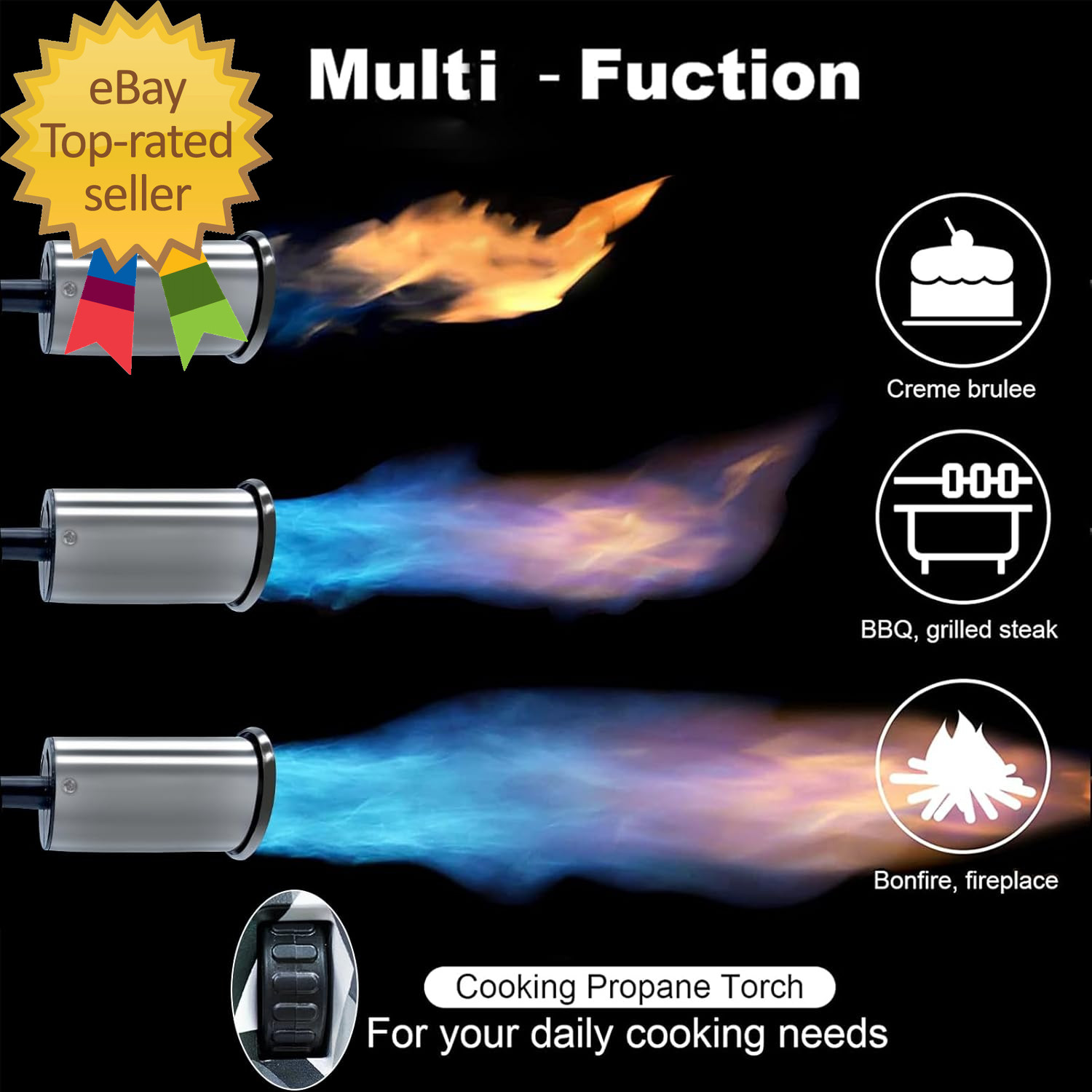Powerful Cooking Propane Torch Lighter Culinary Kitchen Torch Sous Vide Charcoal