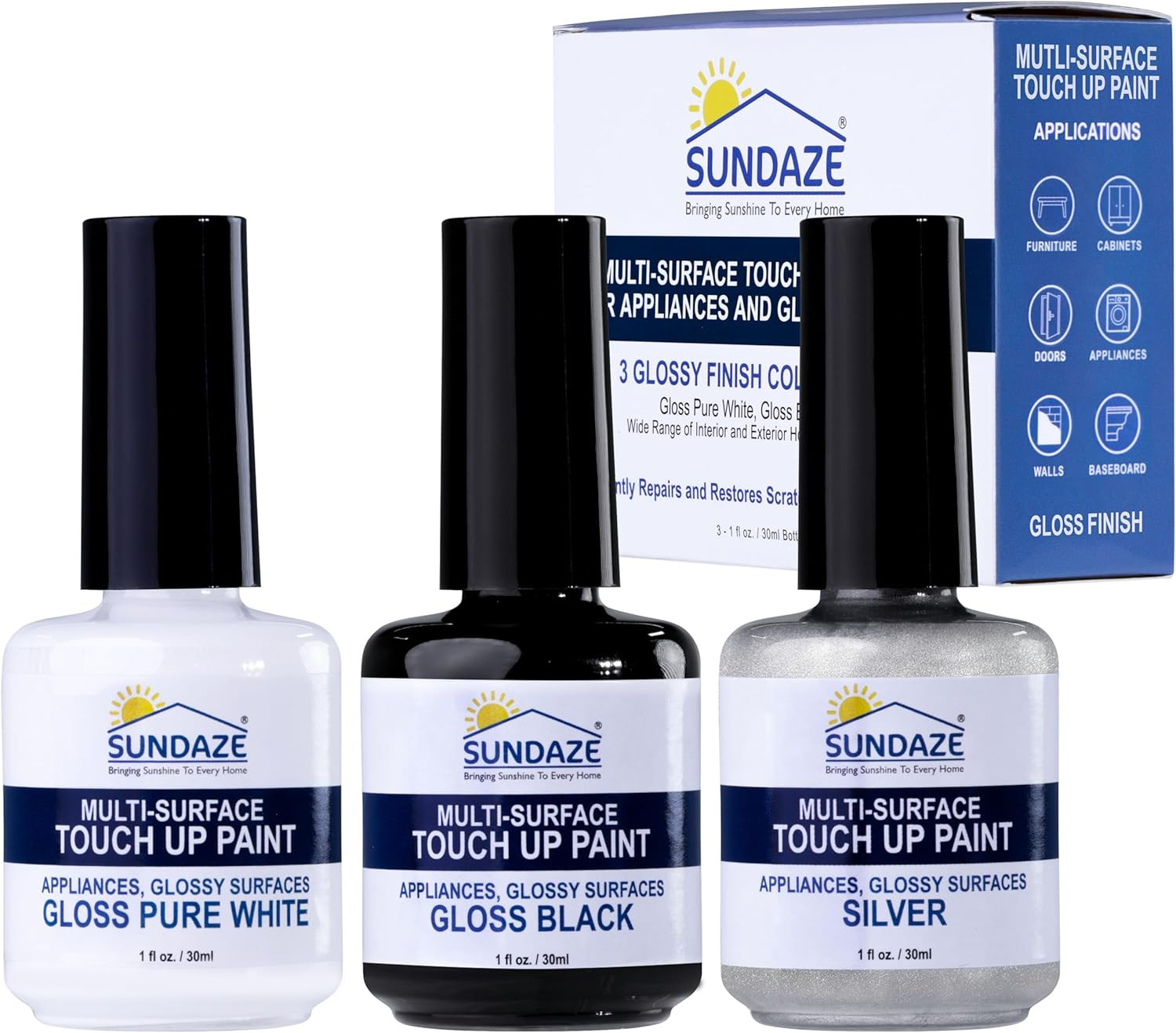Sundaze Gloss Appliance Touch-Up Paint Pen Kit - Stove, Refrigerator, Washer, D