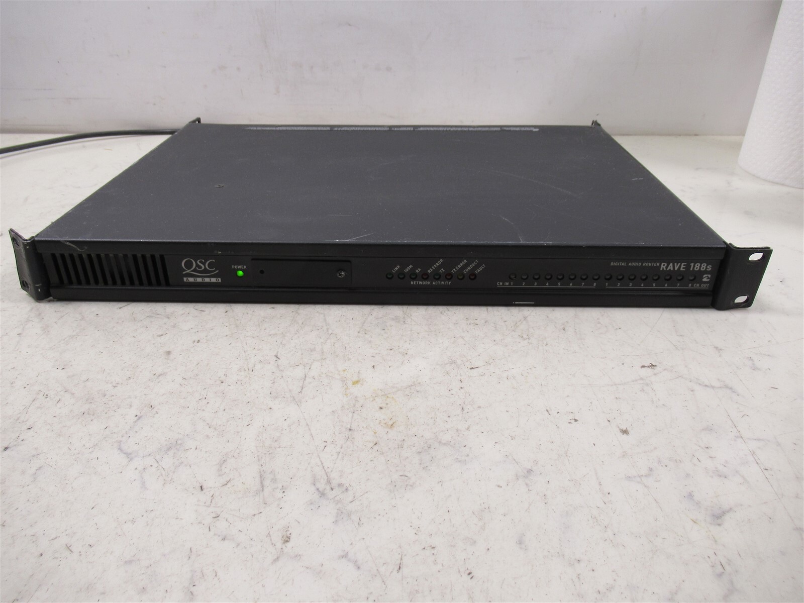 QSC Audio RAVE 188s Digital Audio Router Rack Mount Pro Audio Deck Rack Mount