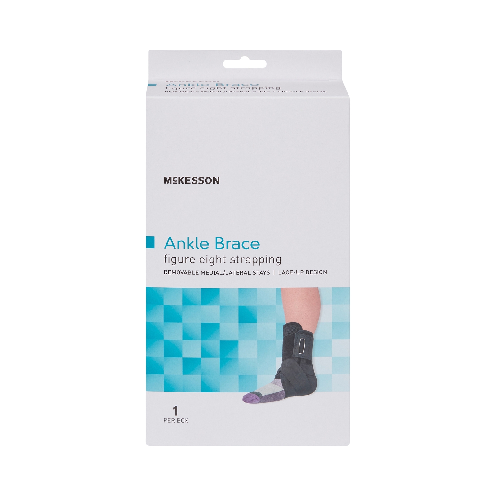 McKesson Black Ankle Brace Medium Lace-Up for the Foot 155-81-97045