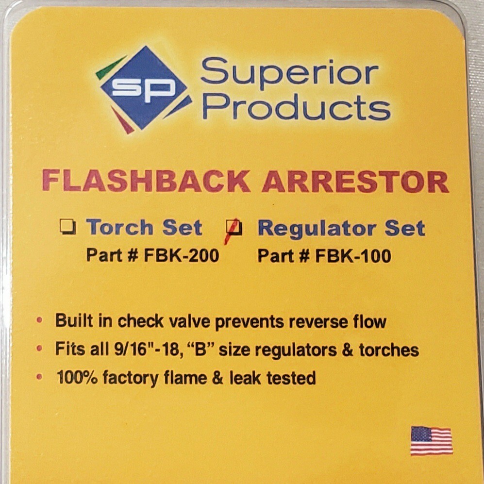 Superior Products FBK-100 Flashback Flash Arrestor Set Regulator Oxygen Fuel