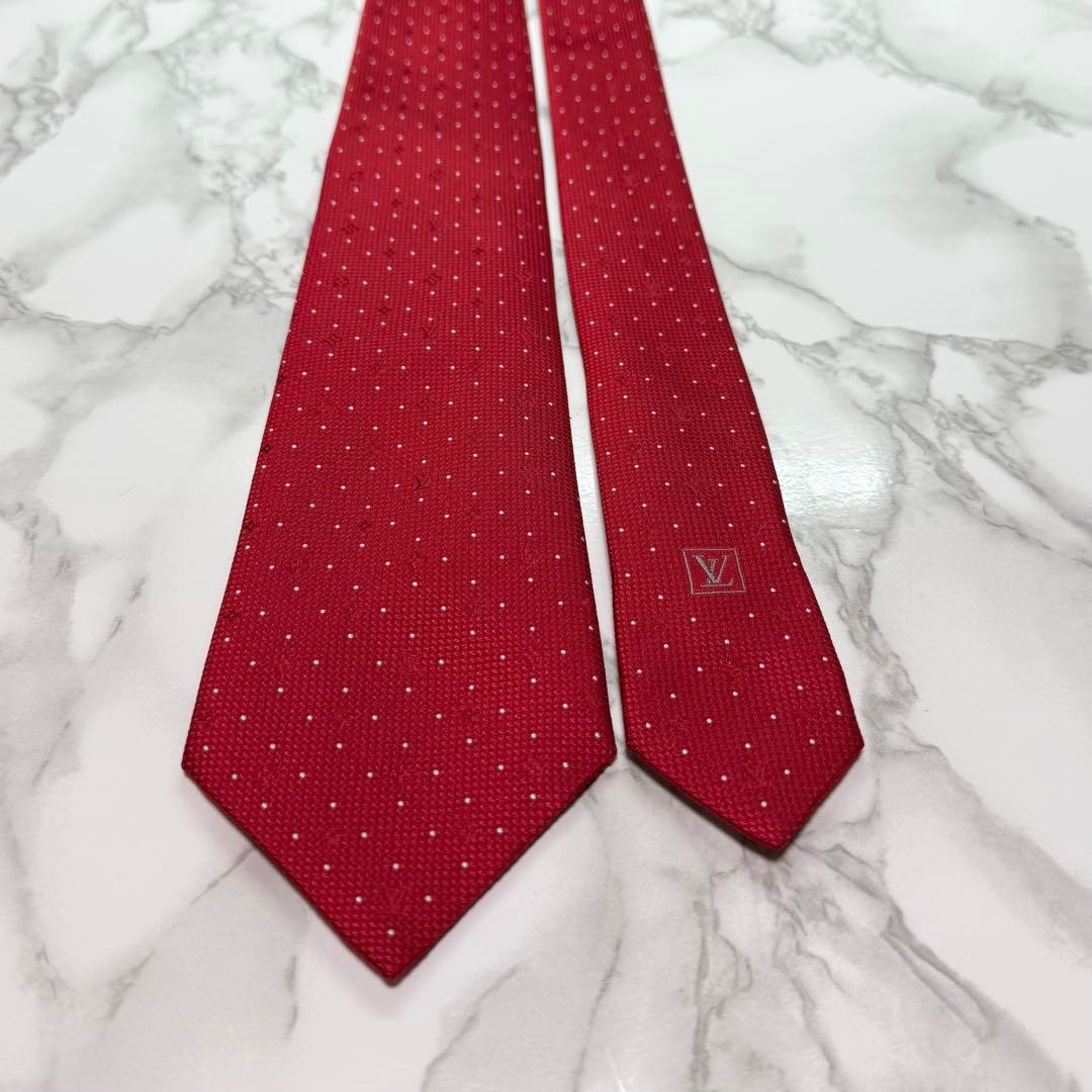 Louis Vuitton 100% Silk Monogram Tie Luxury Brand Used