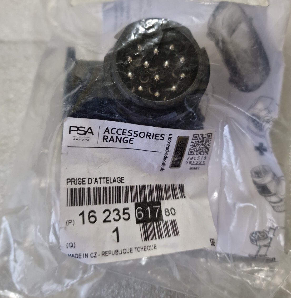GENUINE Citroen PEUGEOT 13Pin To 7 Pin Tow Bar Conversion Socket 1623561780