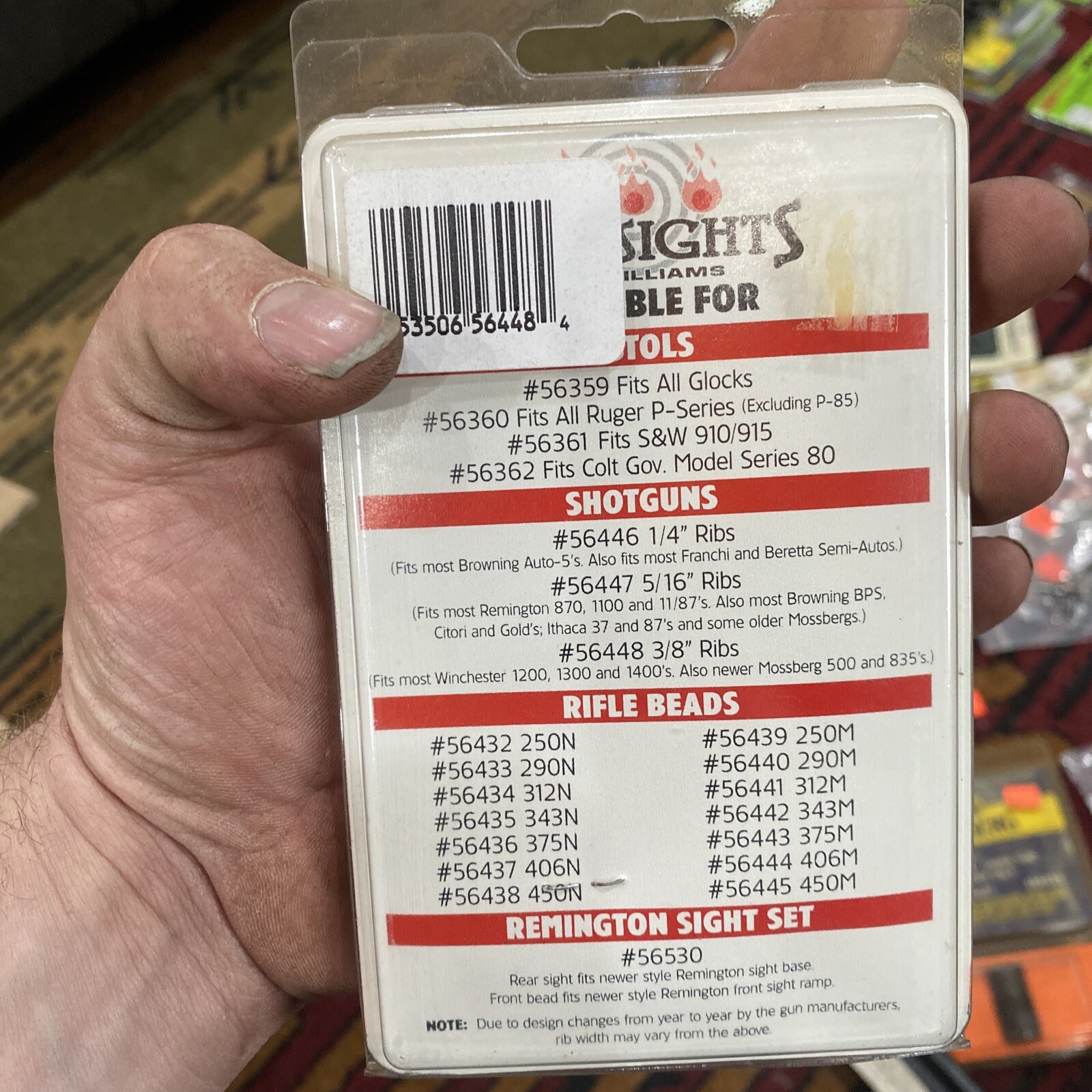 WILLIAMS™ FIRE SIGHT VENTILATED RIB WIDTH 3/8" 56448