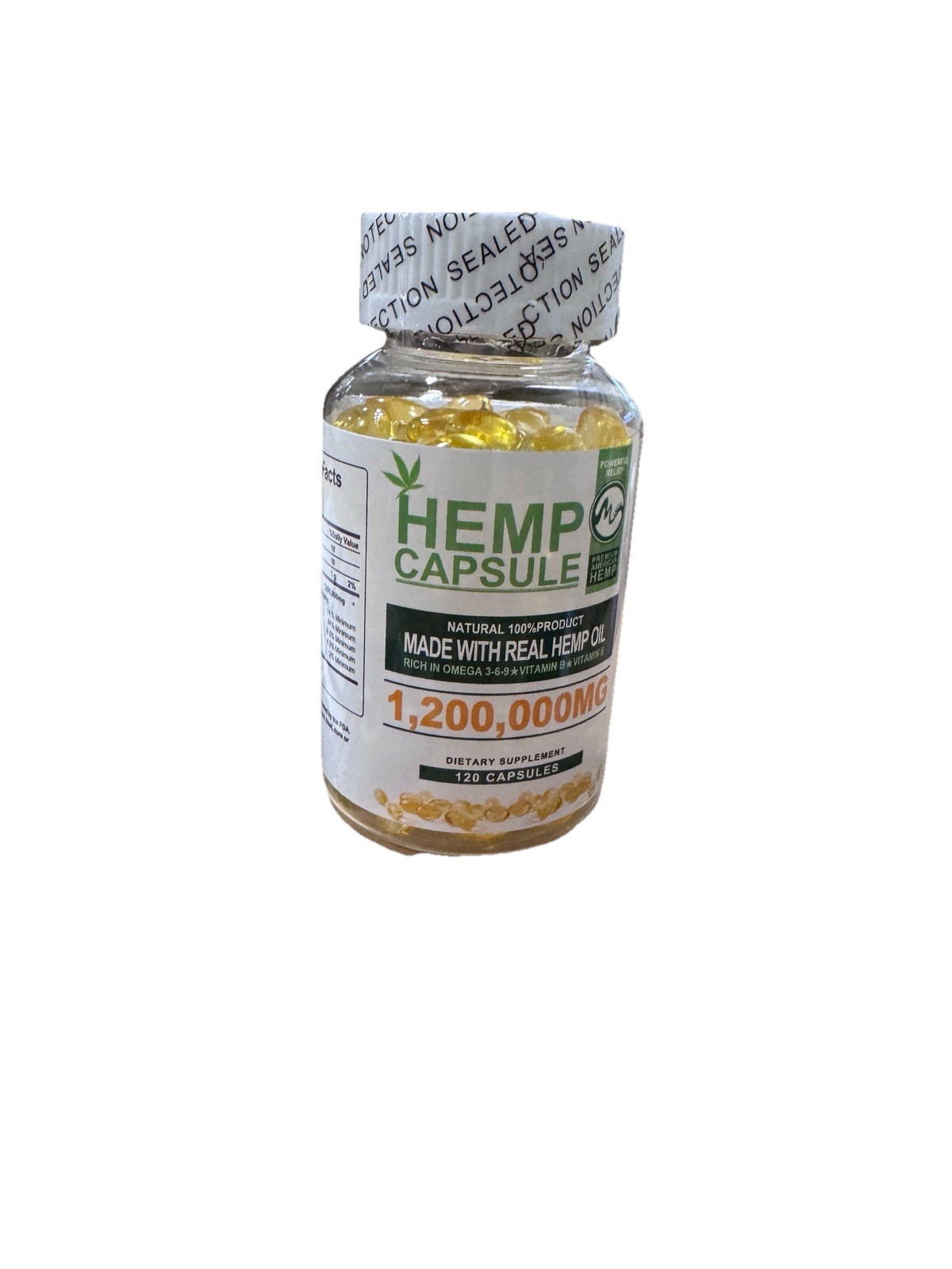 HEMP Capsule For Calm,Sleep,Stress,Anxiety,Pain,Muscle,Relax 120cts
