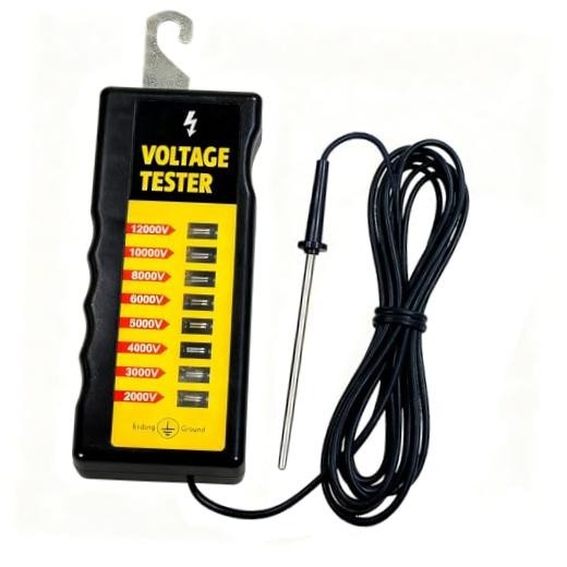 Electric Fence Tester & Voltage Detector 2000V-12,000V Wide Range | 8 yellow