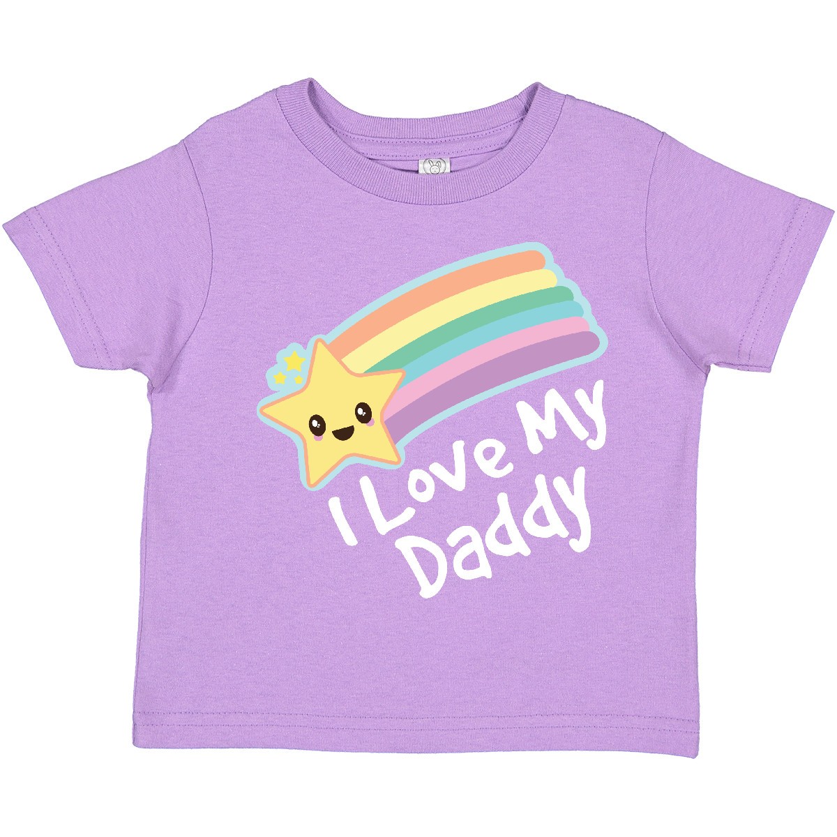 Inktastic I Love My Daddy Boys Girls Star Rainbow Toddler T-Shirt Dad Fathers
