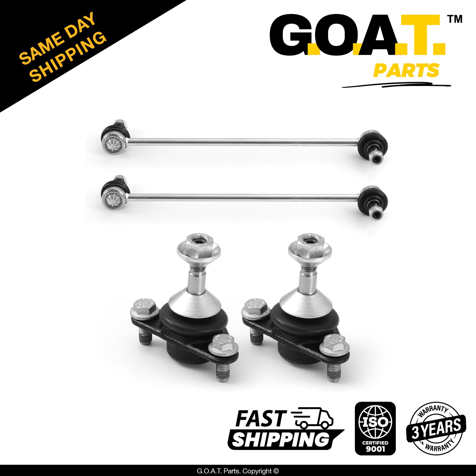 Front Sway Bar & Front Lower Ball Joint Kit for Volvo XC70 S60 V70 S80 4 PCS