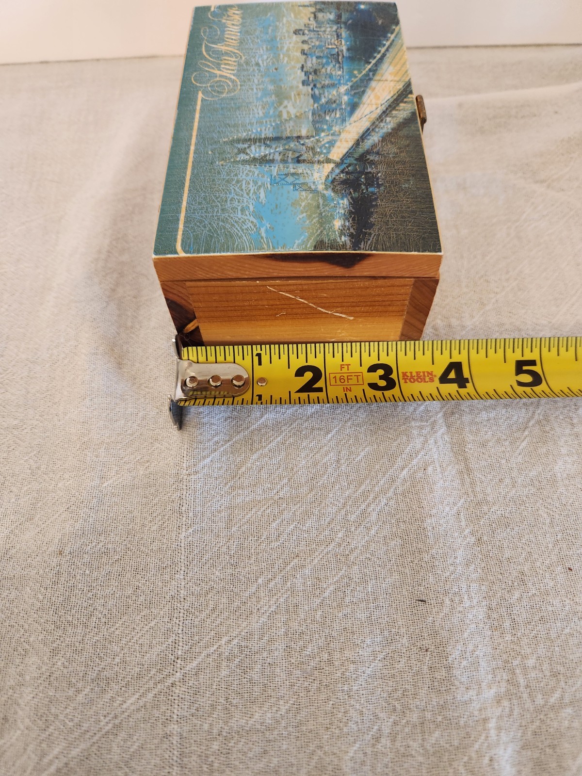 Wooden Cedar San Francisco Trinket Box