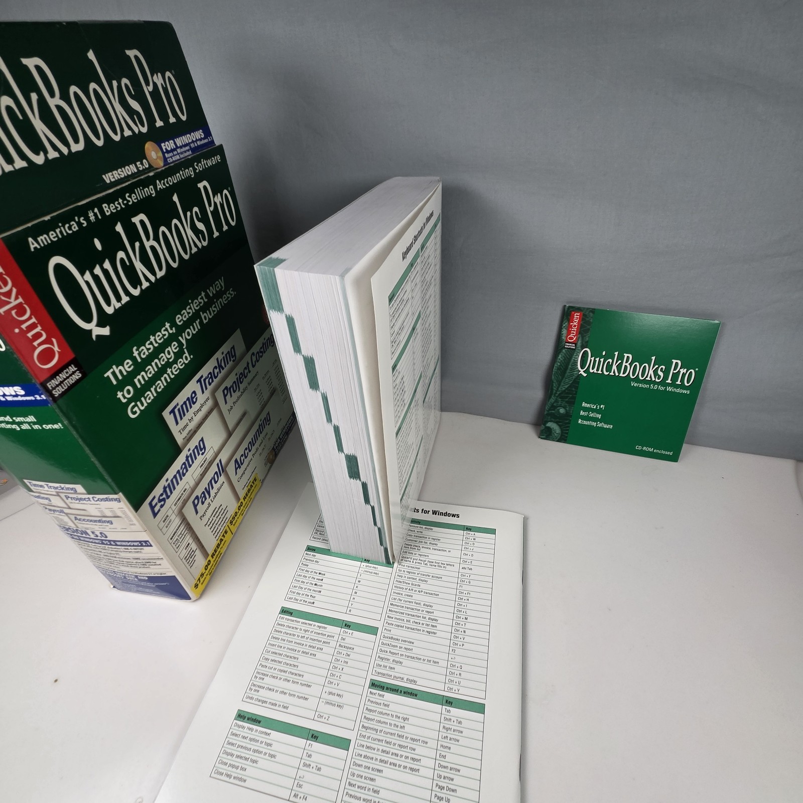 Vintage QuickenQuickbooks Version 5.0 on windows 95 windows 3.1, 3.5” Diskettes