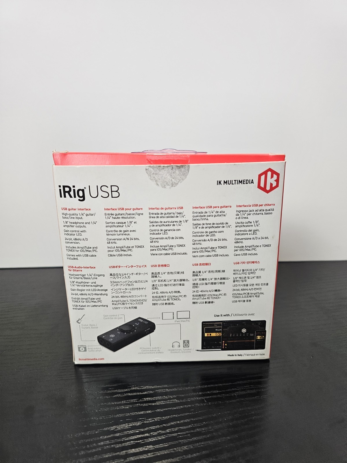 IK Multimedia iRig USB audio interface USB-C for guitar amp PC high-resolution