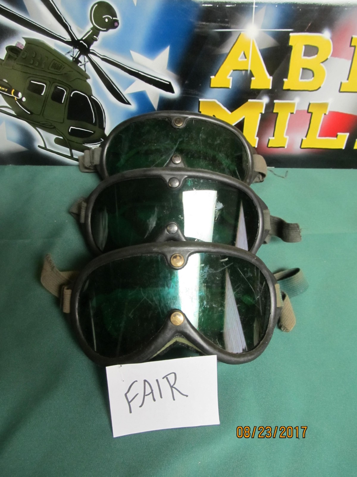 US Army SUN WIND DUST Goggles Ballistic Safety VERY GOOD / Fair OR Poor