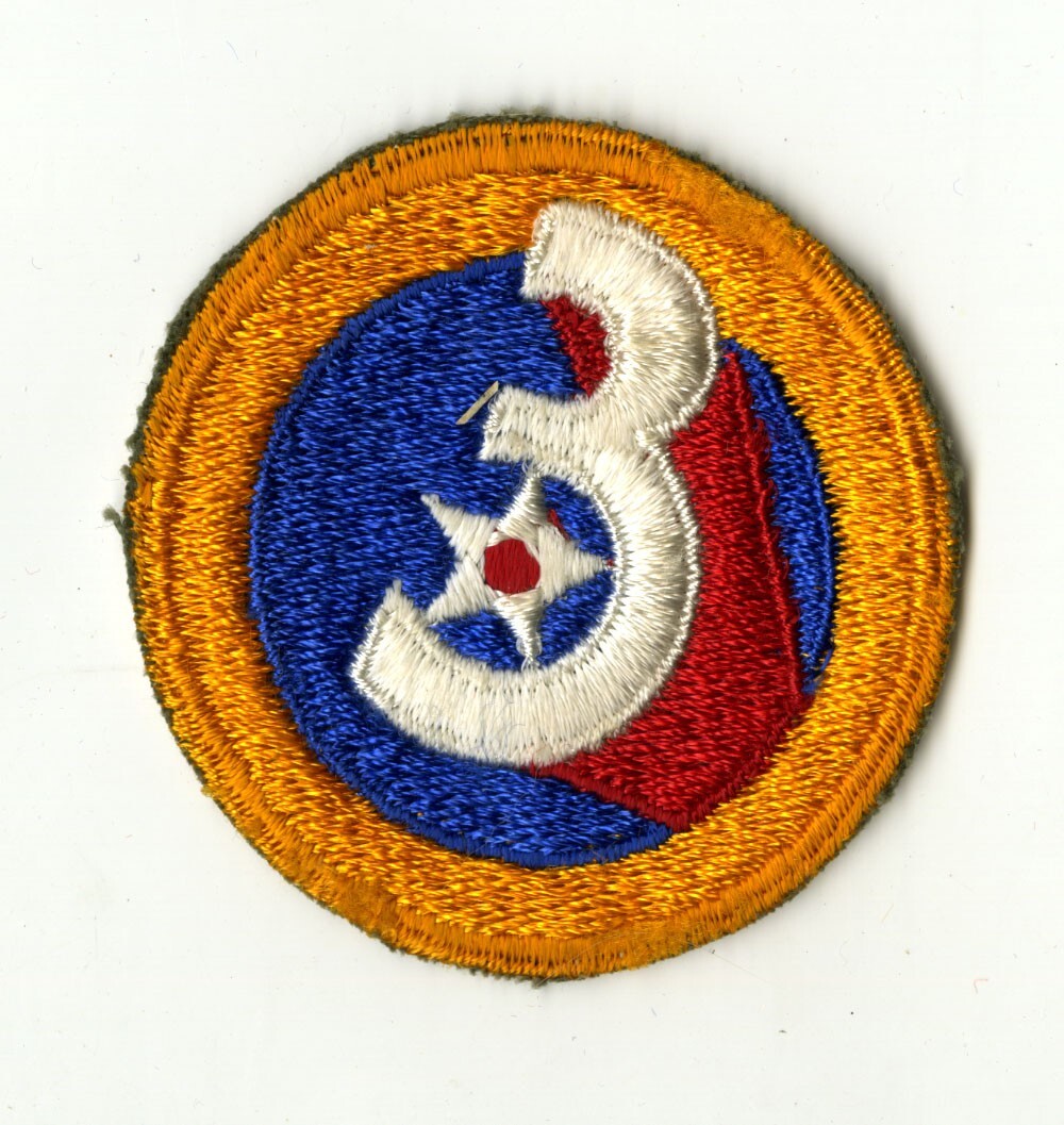 3rd Air Force Patch White Back WWII Vintage Florida Antisubmarine