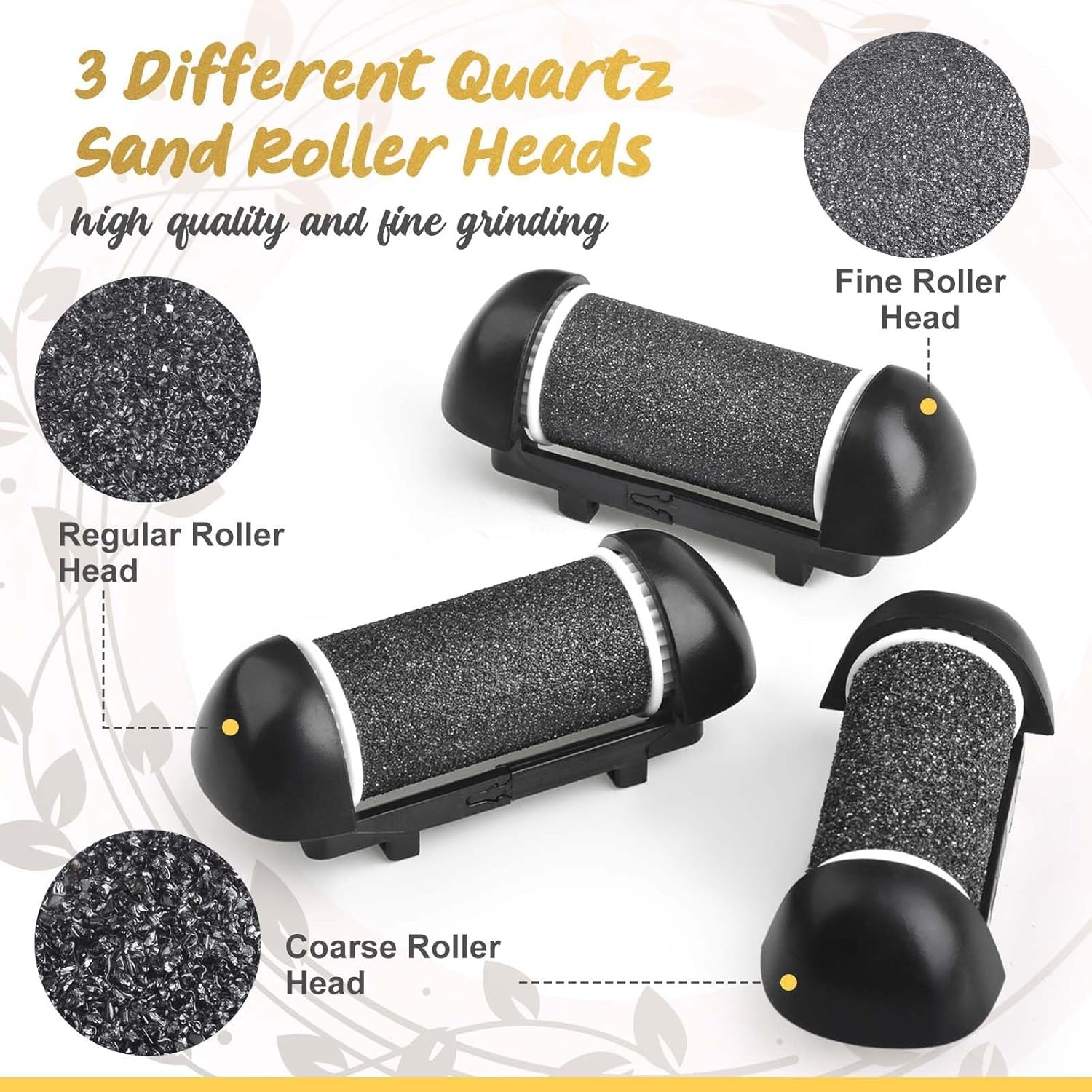 9 Pack Replacement Roller Heads for Electric Foot Callus Remover Refills Coarse