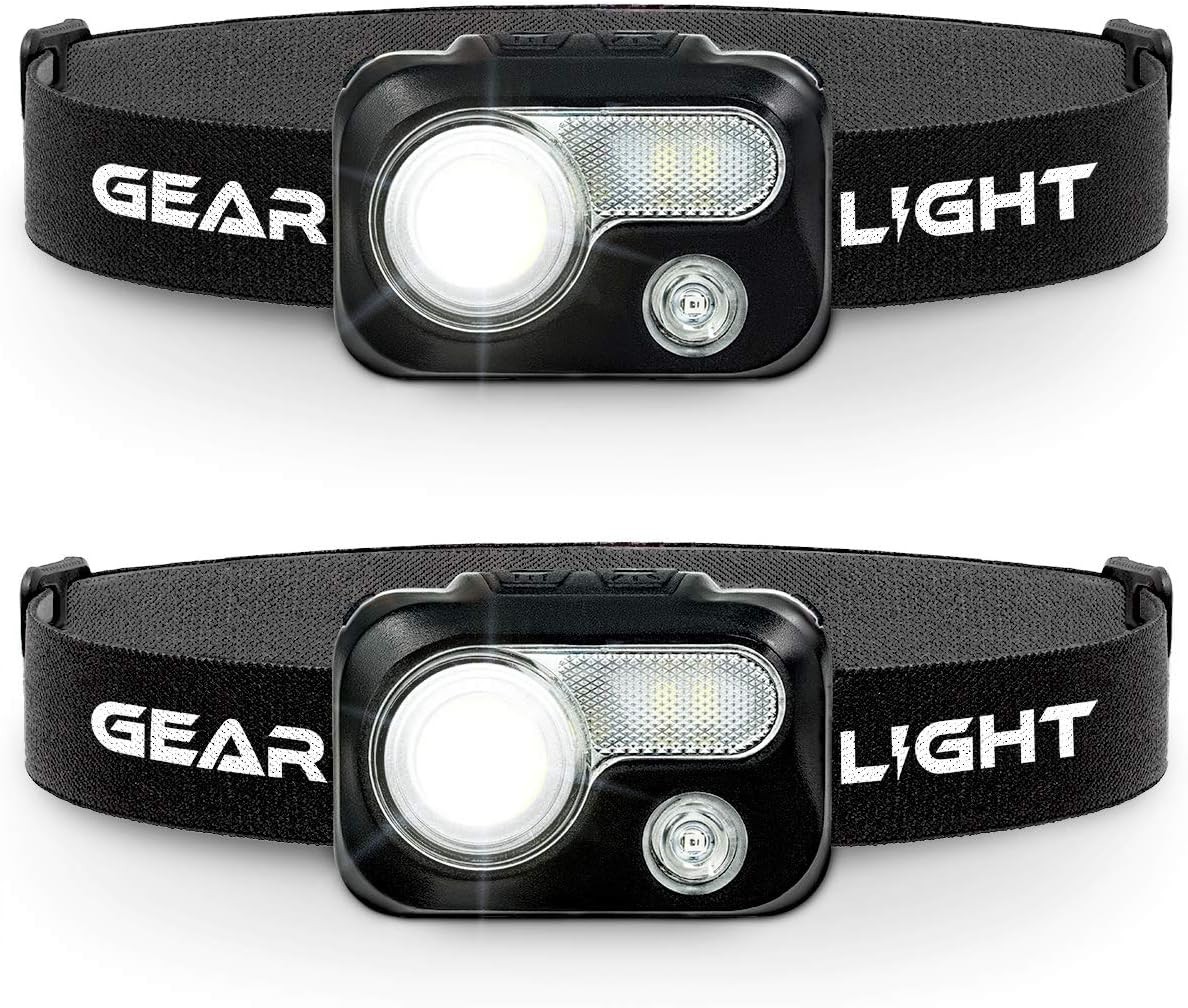GearLight V500 LED Headlamp Flashlight [2 PACK] Running & Camping #000001