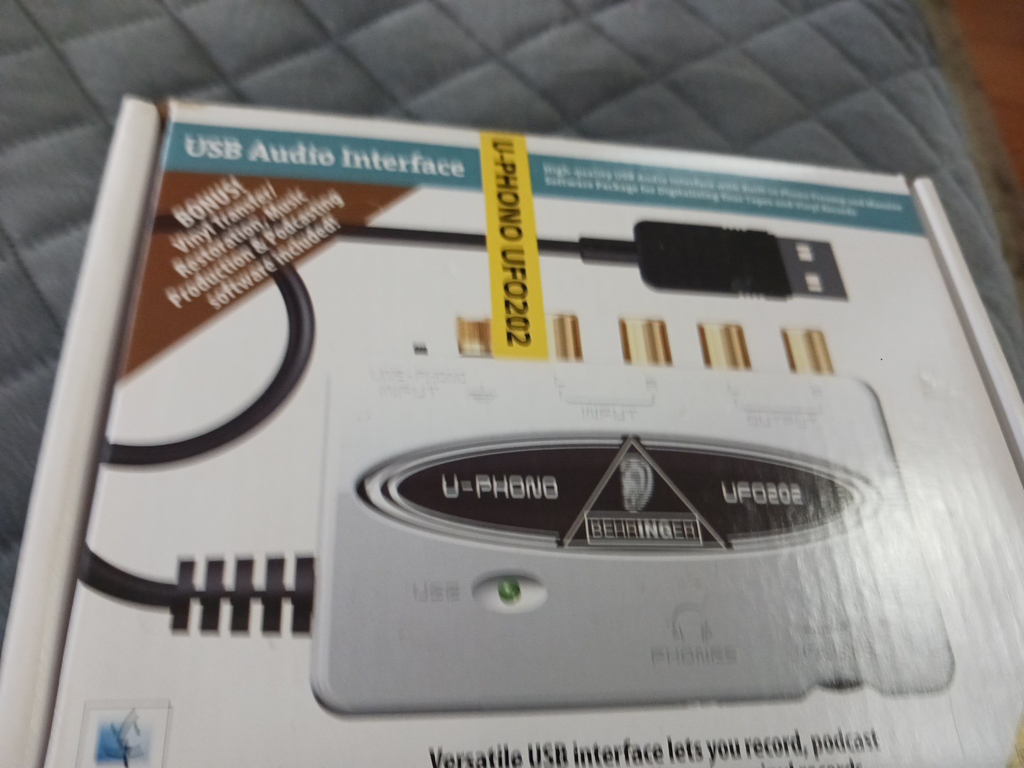 Behringer U‑Phono UFO202 USB Audio Interface+Phono Preamp – New Open Box In Bag