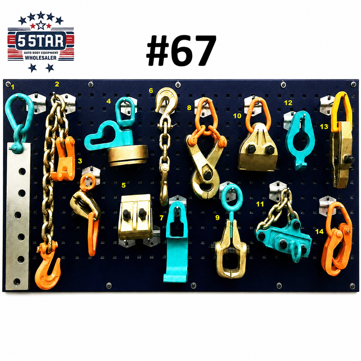 SET#67 -14 PIECE HEAVY DUTY AUTO BODY FRAME MACHINE TOOLS & CLAMPS SET