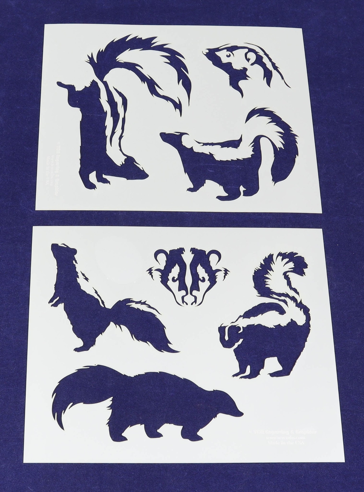 Skunk Stencils-2 Piece 8 x 10 Inch Stencil Set -Mylar 14 Mil