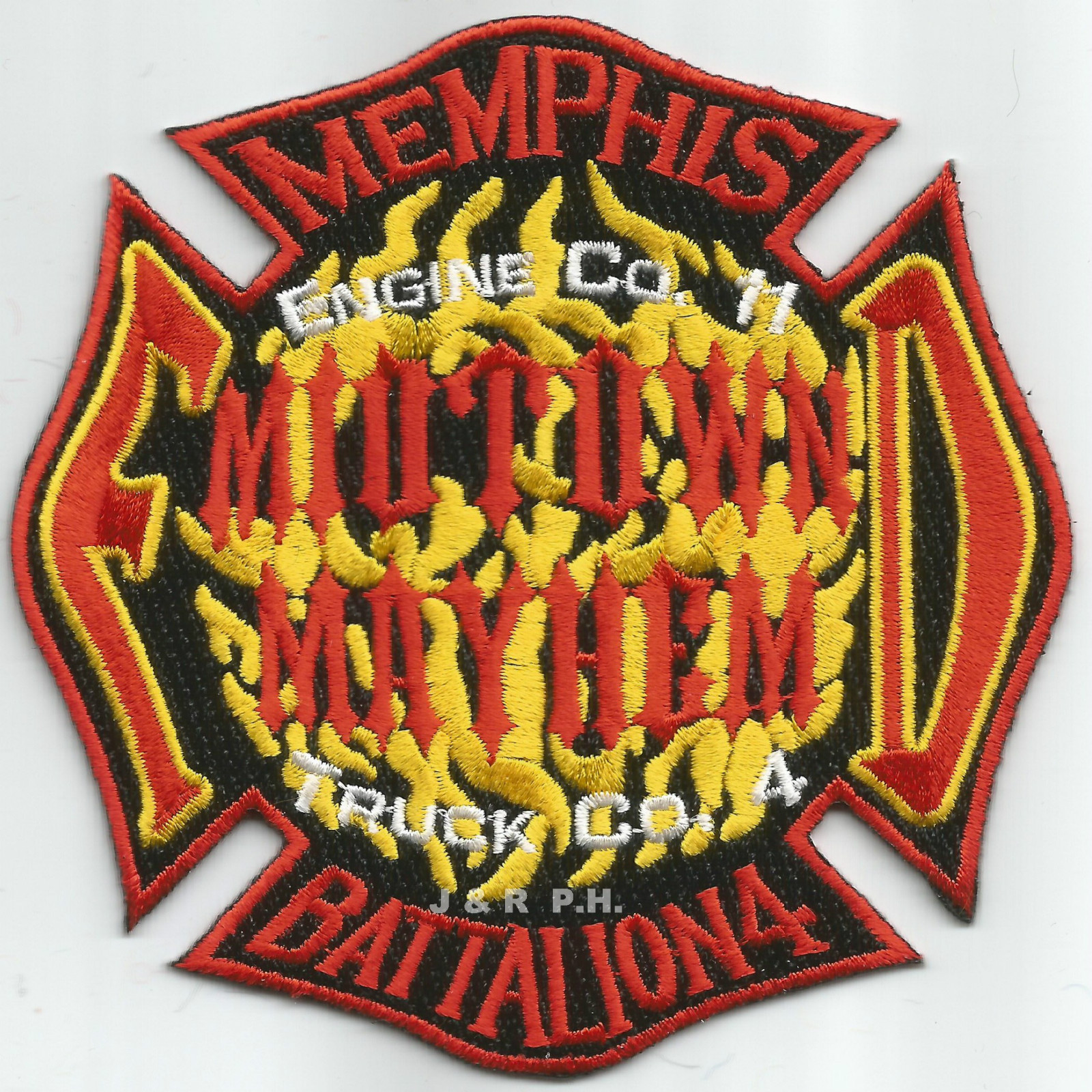 Memphis  Engine-11 / Tr-4 / B-4  "Midtown Mayhem", TN (4" x 4" size) fire patch