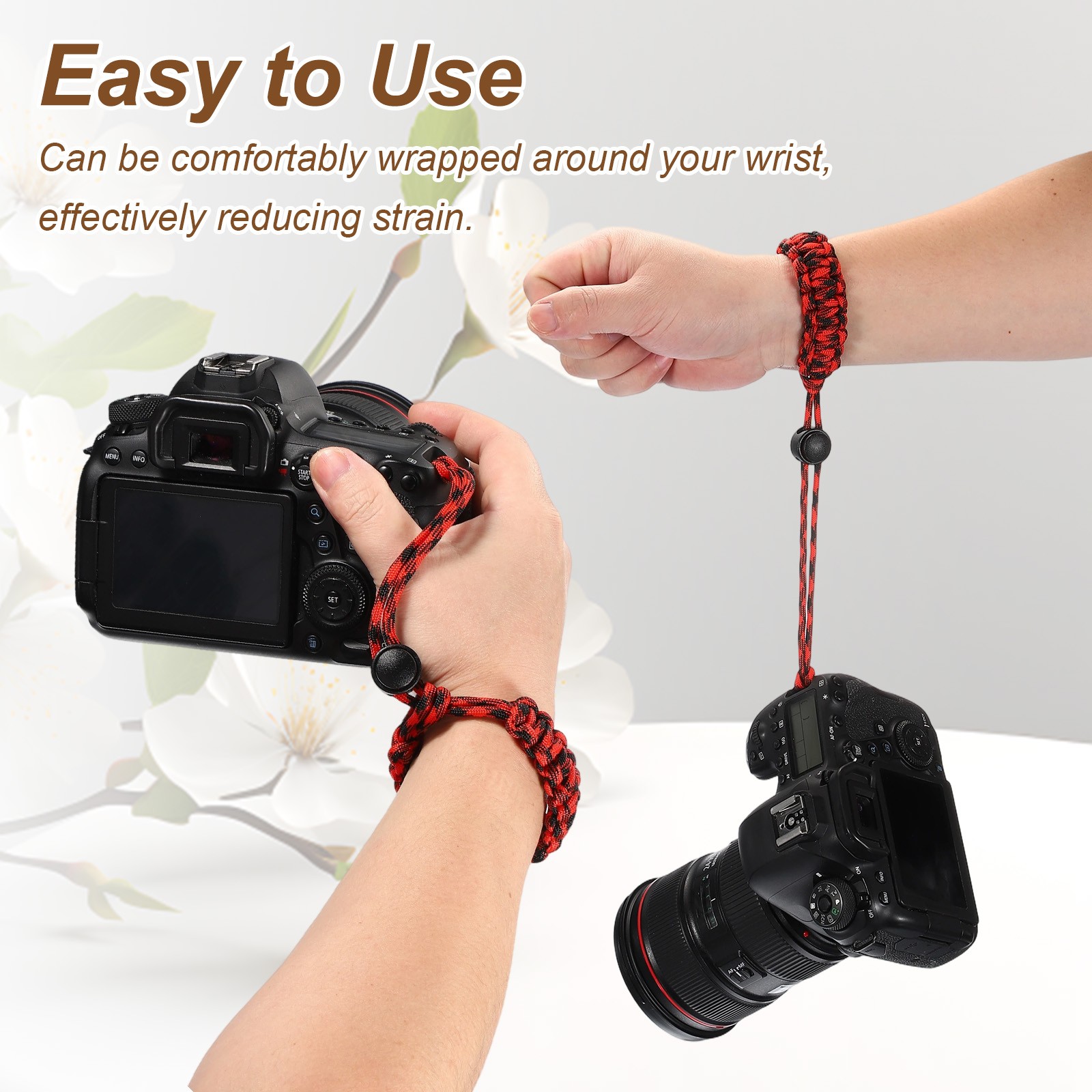 Camera Wrist Strap - Paracord Camera Hand Strap Lanyard, Black