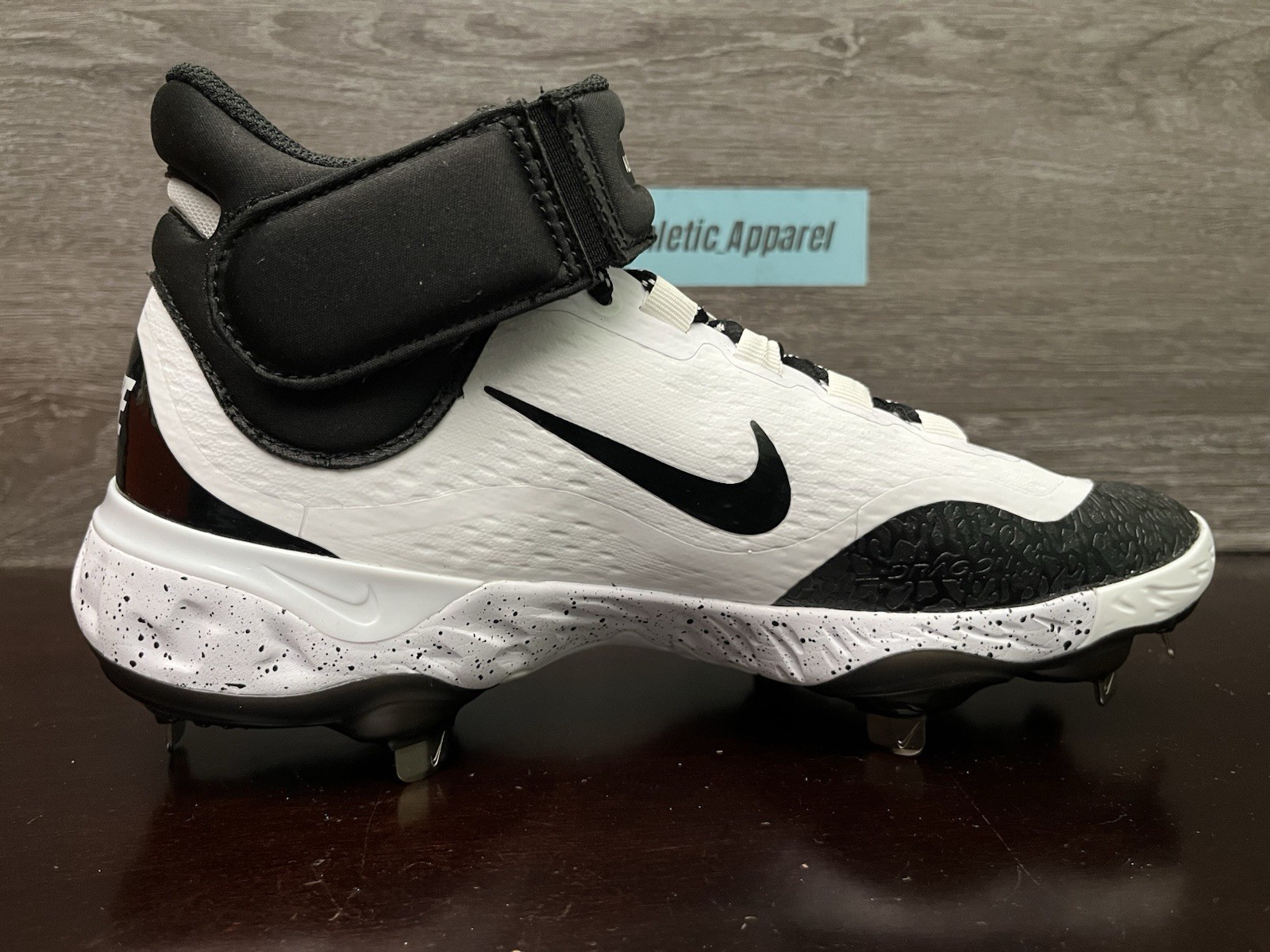 Nike Alpha Huarache Elite 4 Mid Black White Baseball Cleats Size 8.5 FD2744-107