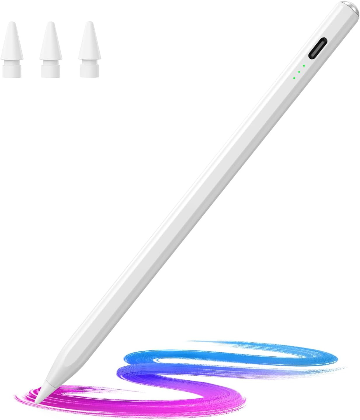 Hastraith Stylus Pen for iPad (2018–2025) – Fast Charge, Palm Rejection, White