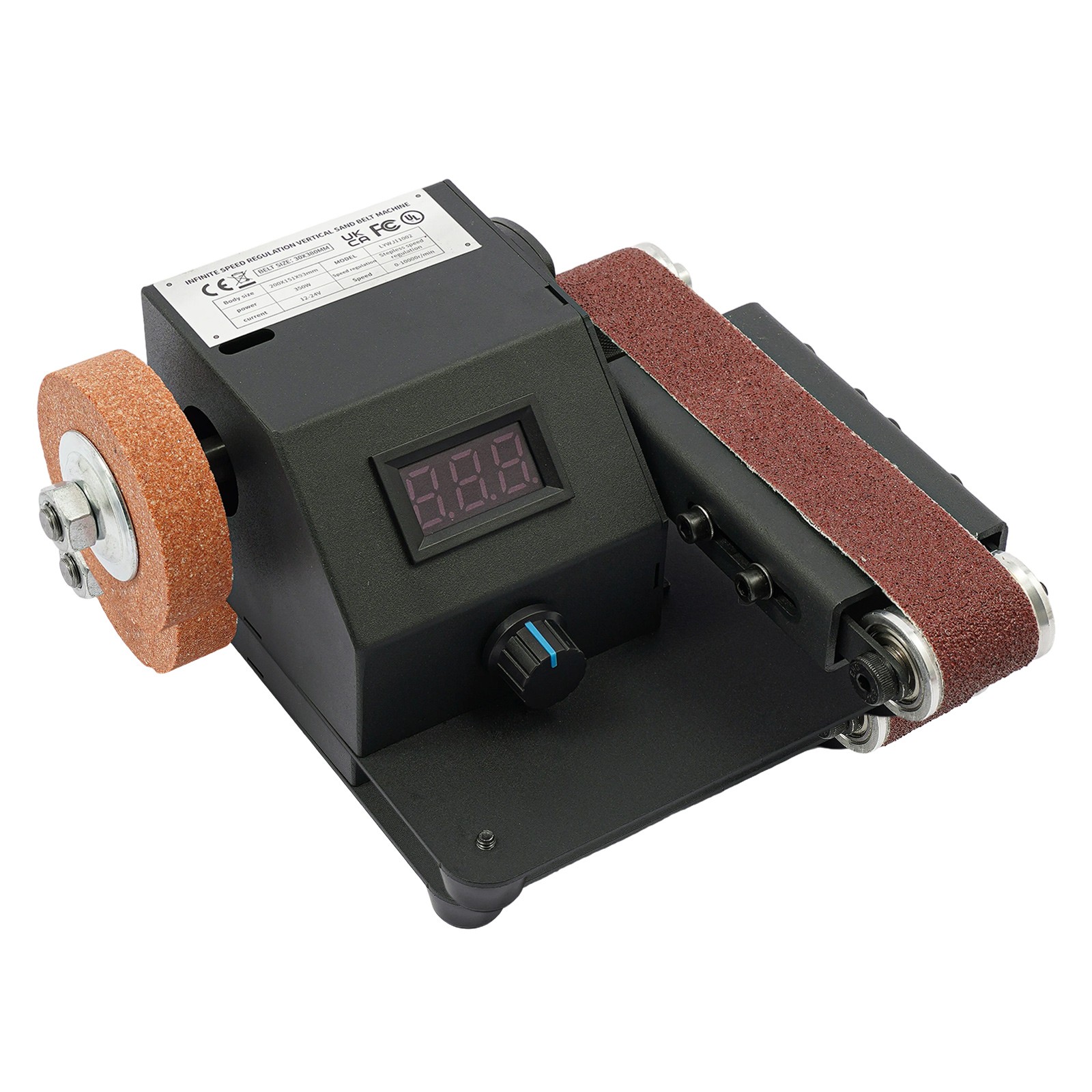 Belt Sander Bench Grinder Knife Sharpener Tool w/10 Belts Table Polishing Sander