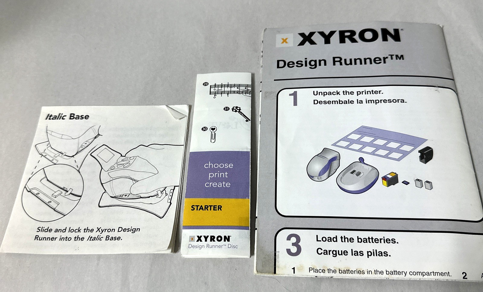 Xyron Design Runner Printer Kit Handheld Ink Cartridge 2 Discs & Disc Maker