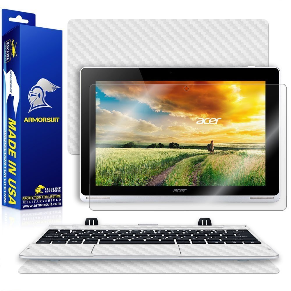 ArmorSuit Acer Aspire Switch 10 (SW5012) Screen Protector + White Carbon Fiber