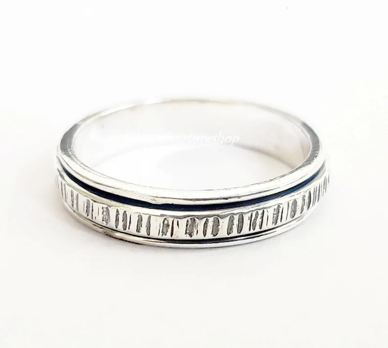 Spinning Ring, 925 Silver Ring, Anxiety Ring, Fidget Ring, Spinner Ring,All size