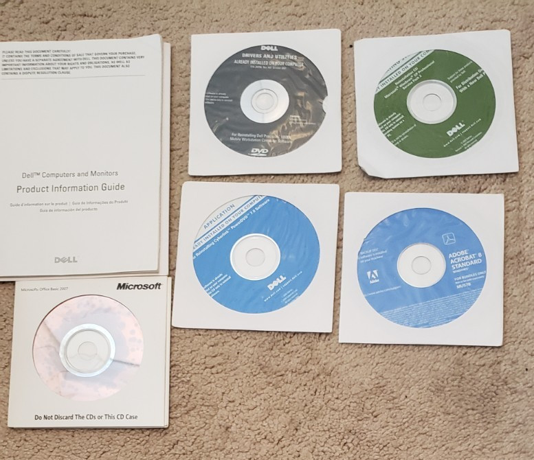 2007 DELL LAPTOP COMPUTER SOFTWARE CD DVD LOT WINDOWS XP PRO CYBERLINK 7.0 +++