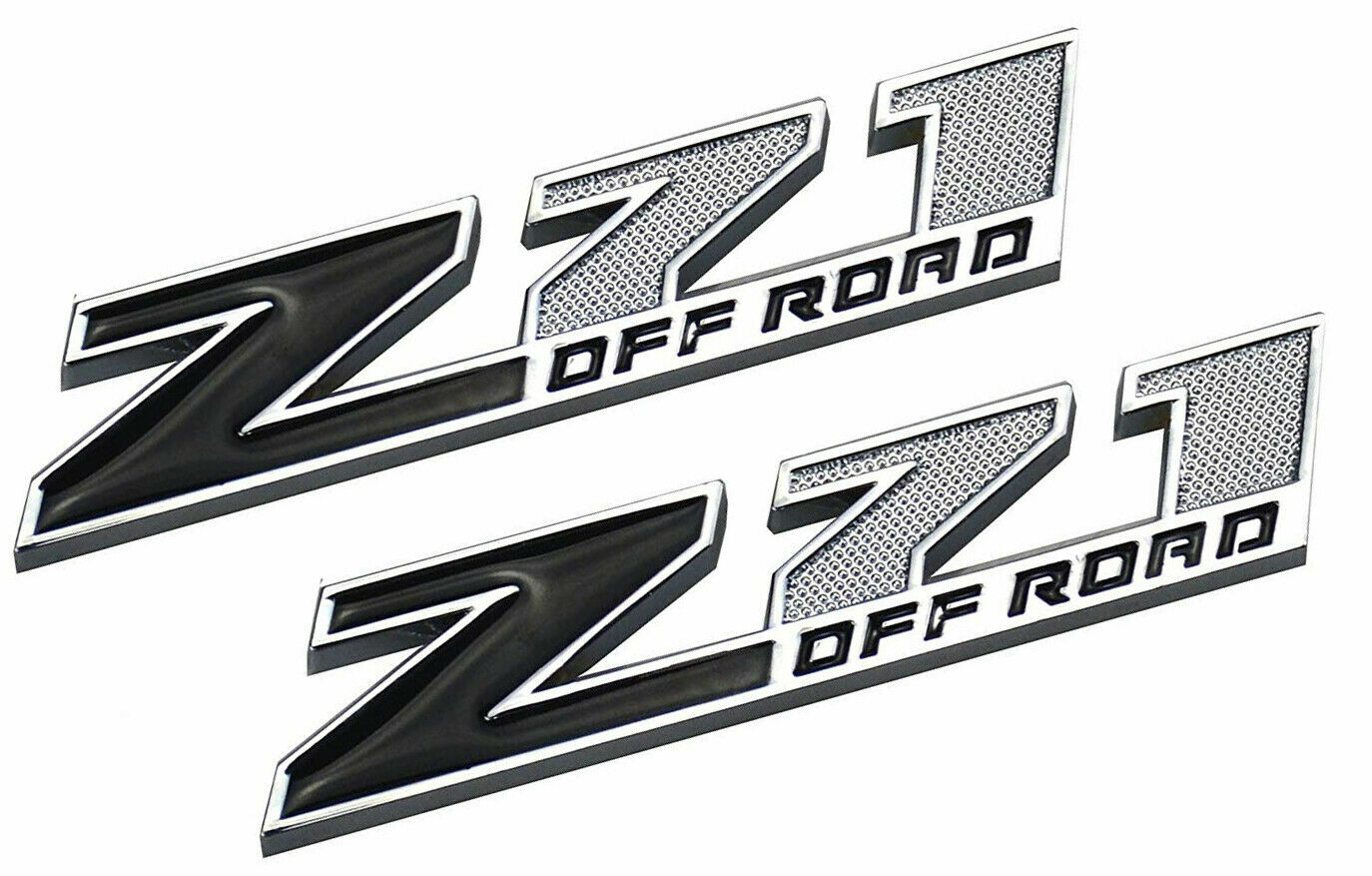 2013 - 2020 CHEVROLET SILVERADO TAHOE GMC SIERRA Z71 OFF ROAD EMBLEMS BLK/CHROME