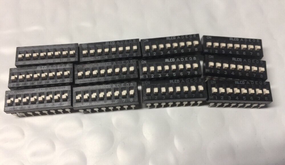 Lot Of 12 DIP Switch Alco ADE08S 8 Position Surface Mount SMT  - NOS