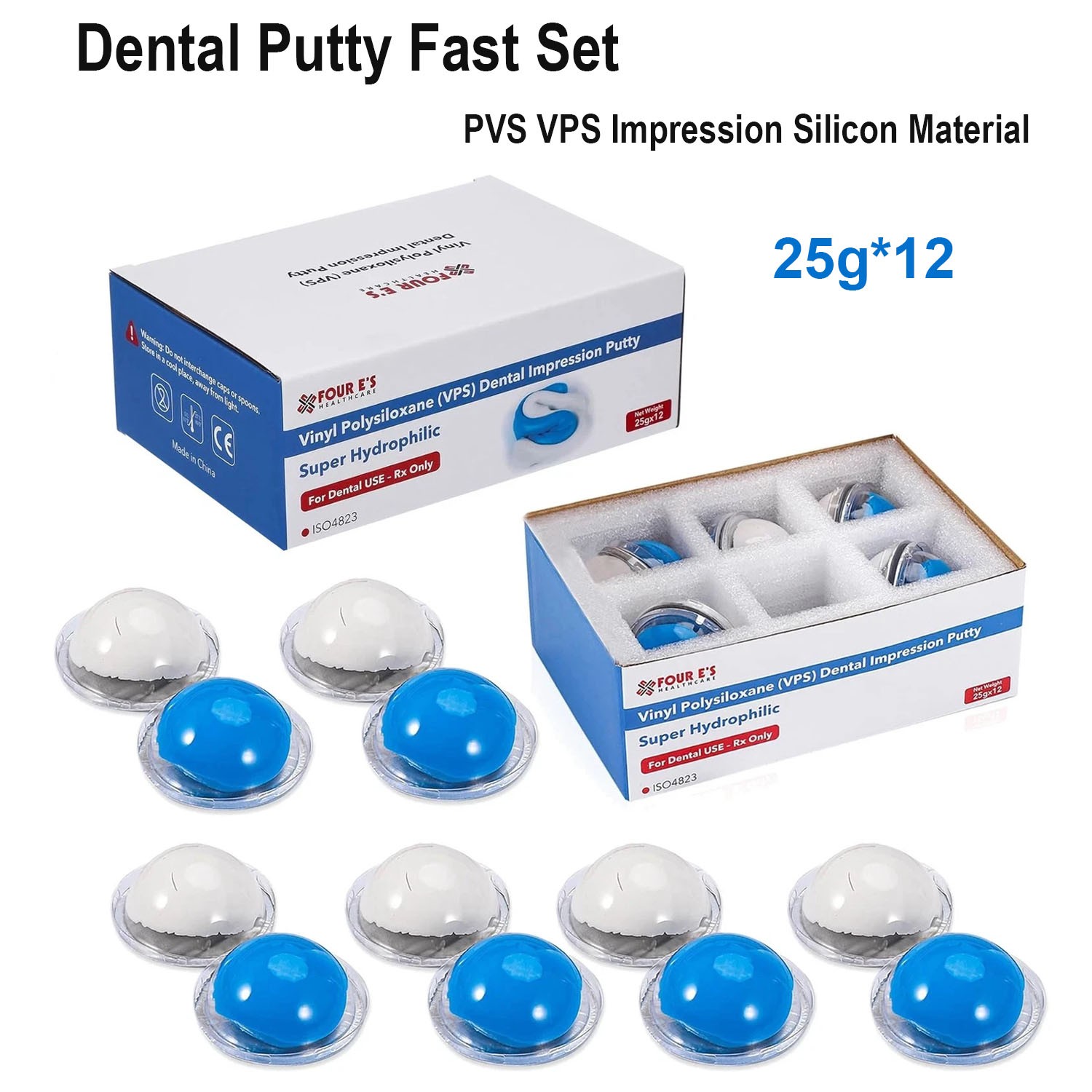 25gx12 New Dental Putty Fast Set PVS VPS Impression Silicon Material Mint Base