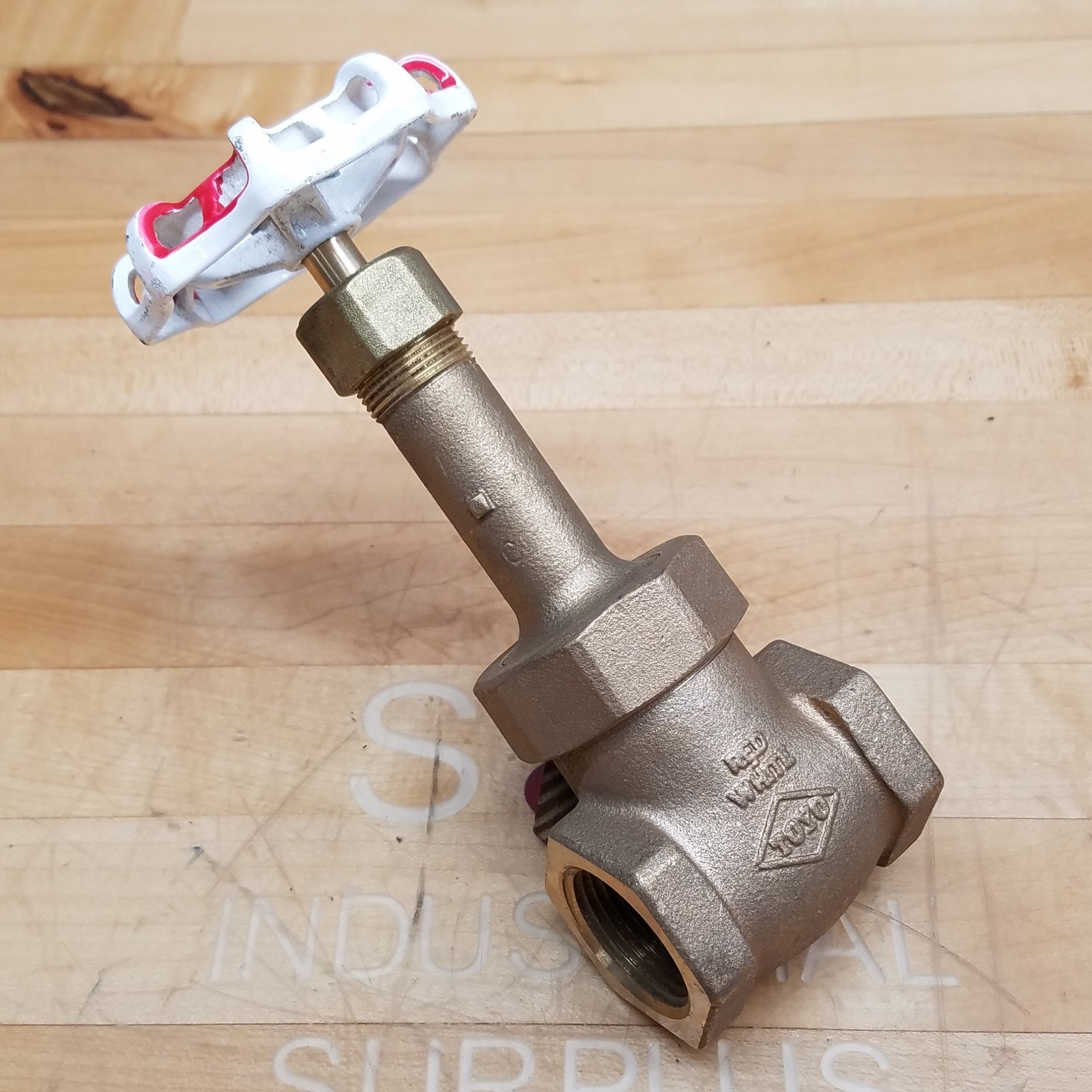 Toyo Red - White 318A 1" Brass Gate Valve, Class 300, 1000WOG, 300S - NEW