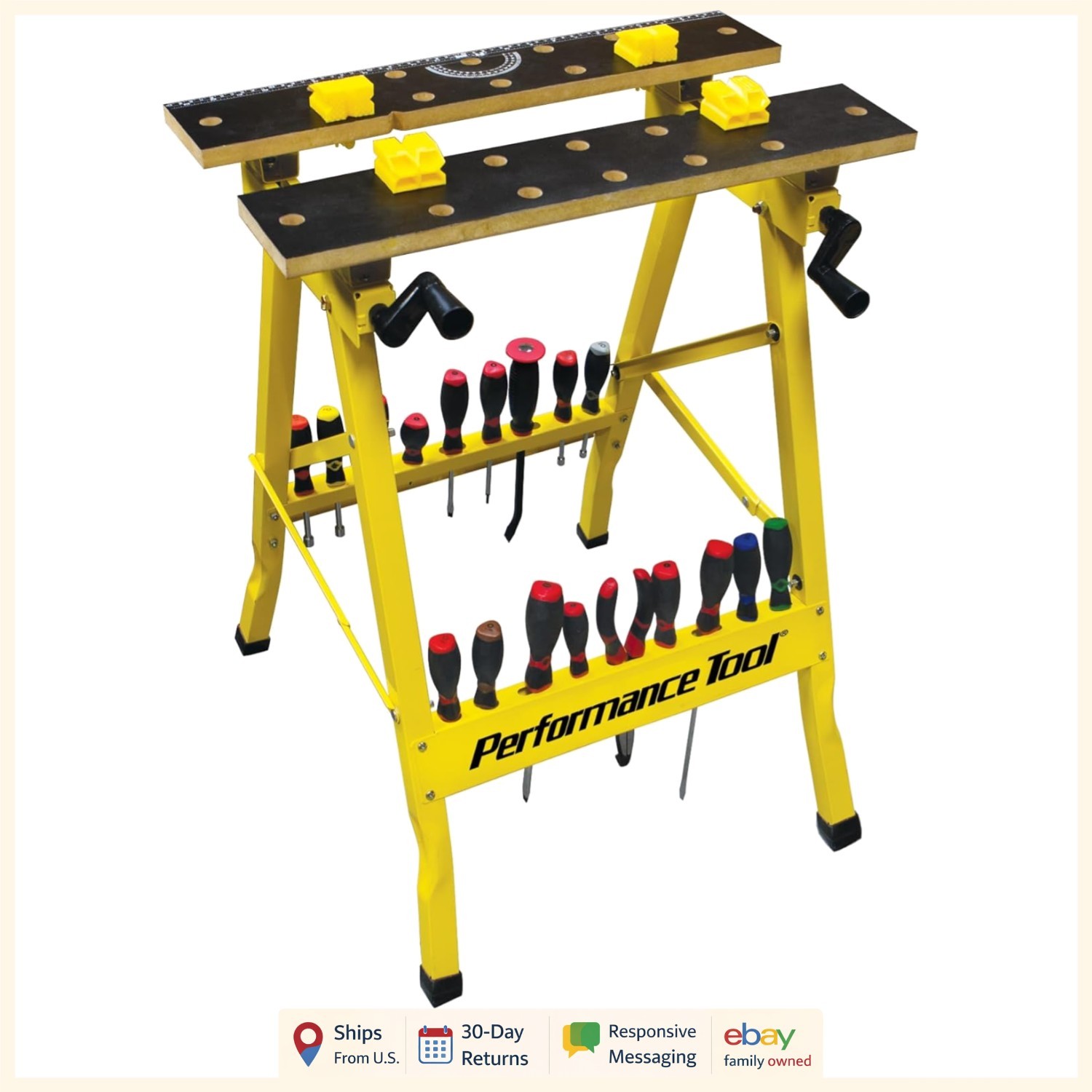 Versatile Workbench with Angled Jaws and Compact Dimensions for Unique Materials