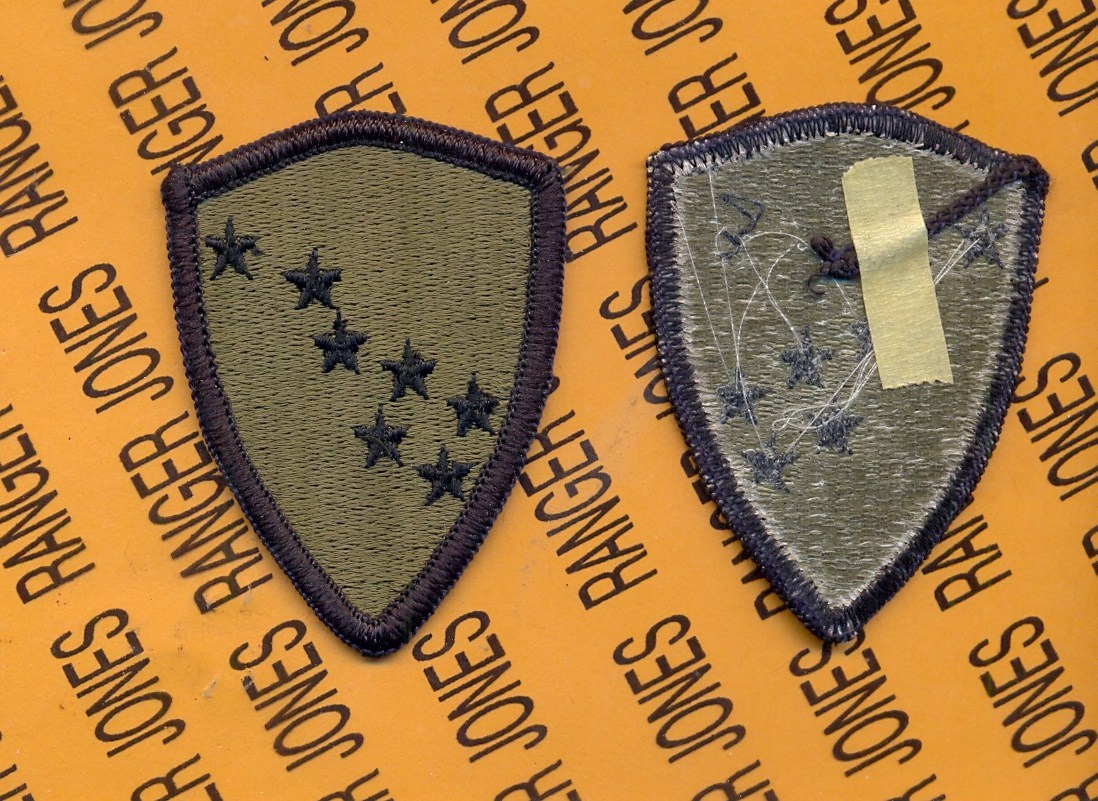 US Army Alaska Army National Guard ARNG OD Green & Black patch m/e Type II