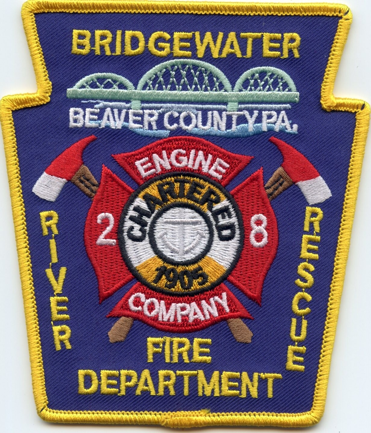BRIDGEWATER Beaver County PENNSYLVANIA Fire River Rescue FIRE PATCH