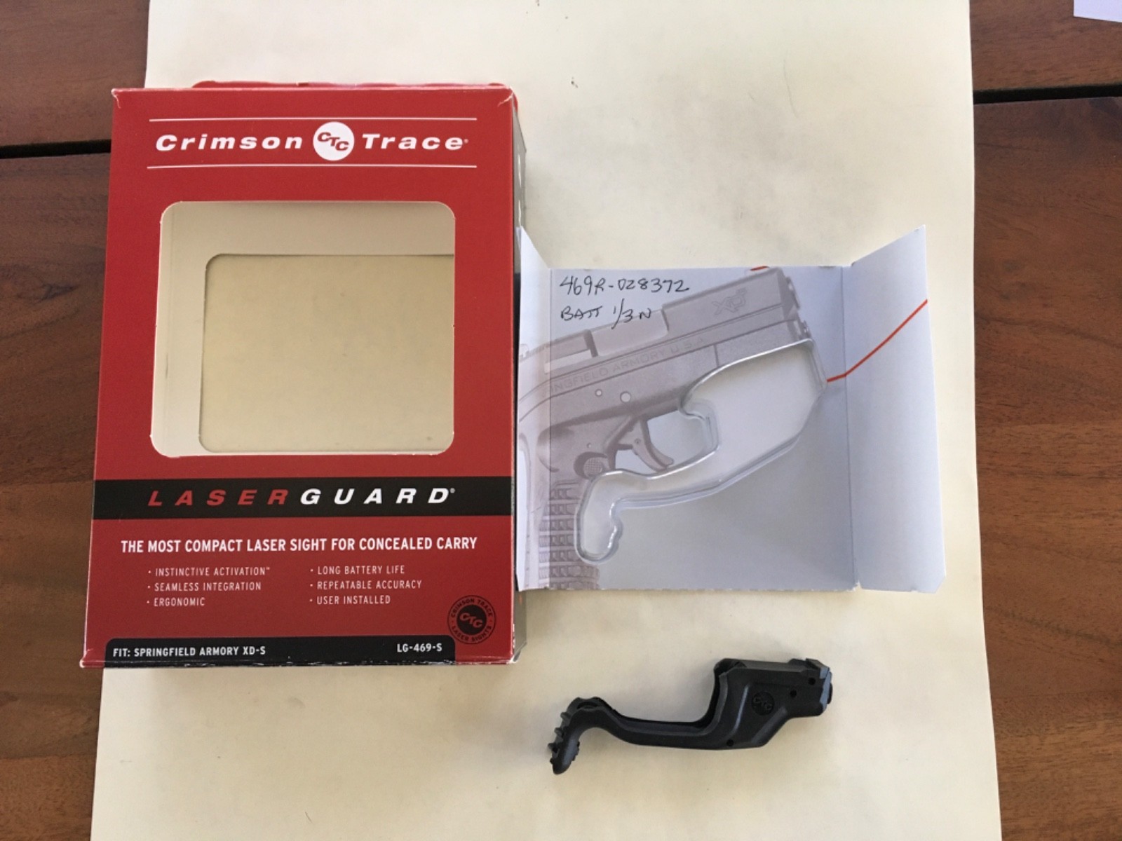 Crimson Trace Laser Guard for Springfield Armory XD-S 9mm & .45 ACP