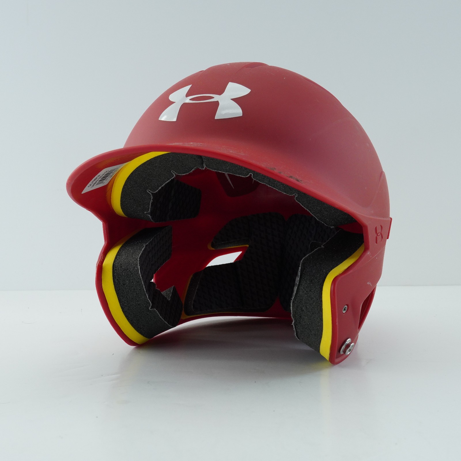Under Armour Adult Batting Helmet UABH2-100MM Red & White Size 6 1/2  7 1/2 used