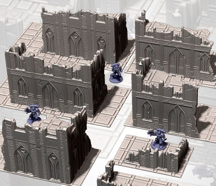 City Ruins Terrain Tabletop Wargaming 40k Warhammer Scenery