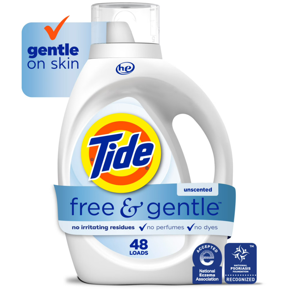 Tide Free & Gentle Laundry Detergent Liquid, 63 fl oz, 48 Loads