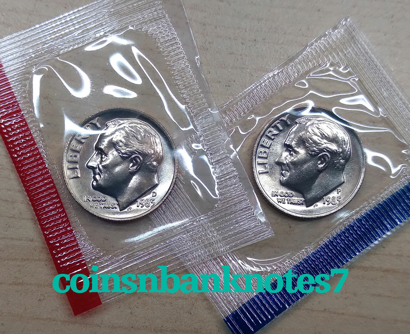 1985-D & P Roosevelt Dime BU Set