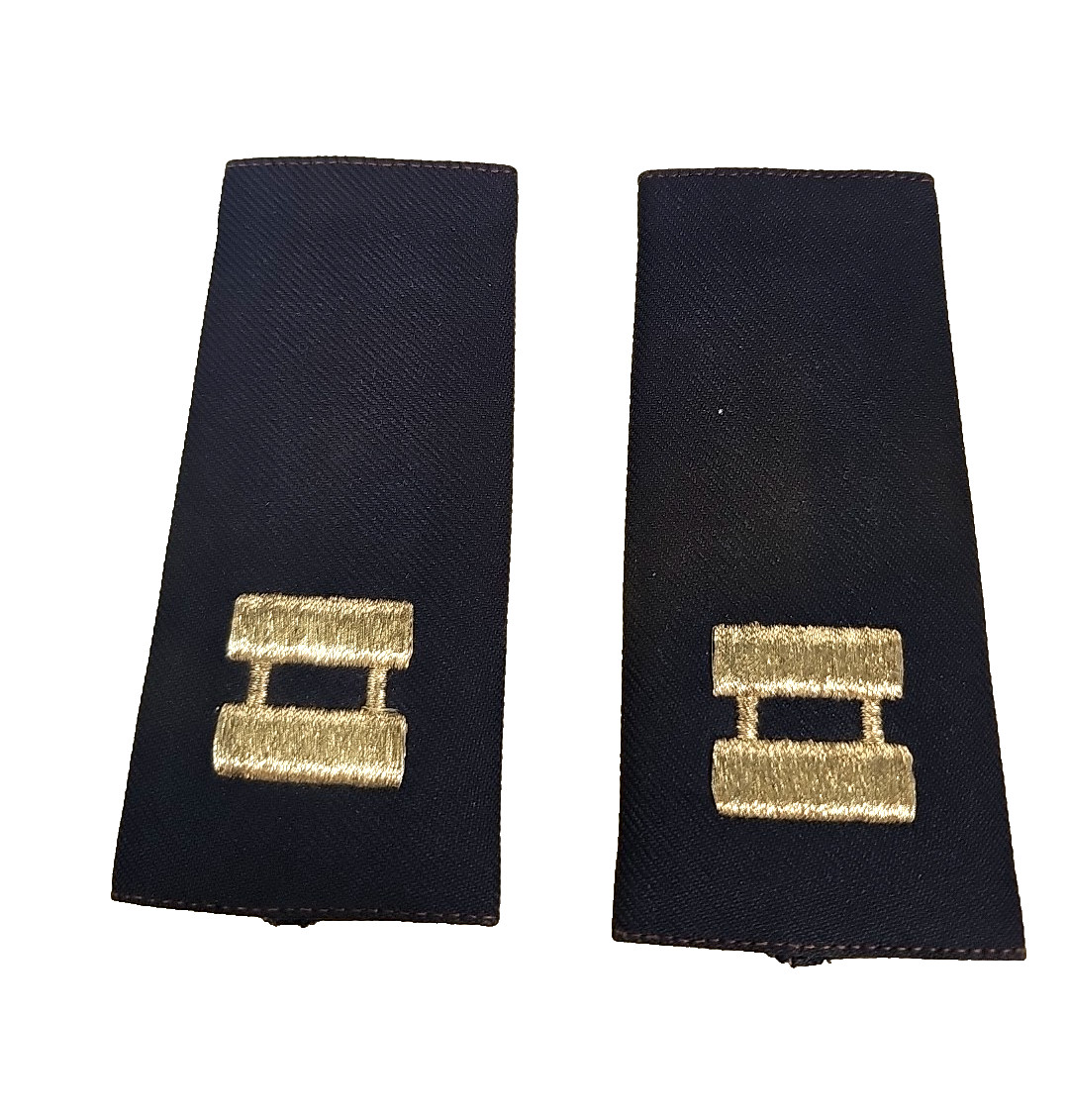 USAF Captain Men's Shoulder Epaulets Pair Slide On Insignias  4 1/4" long Silver