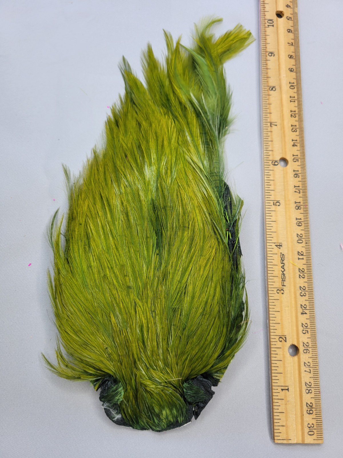Lot 68,  Top Quality  DARK OLIVE  India Rooster Streamer Neck Cape Feathers