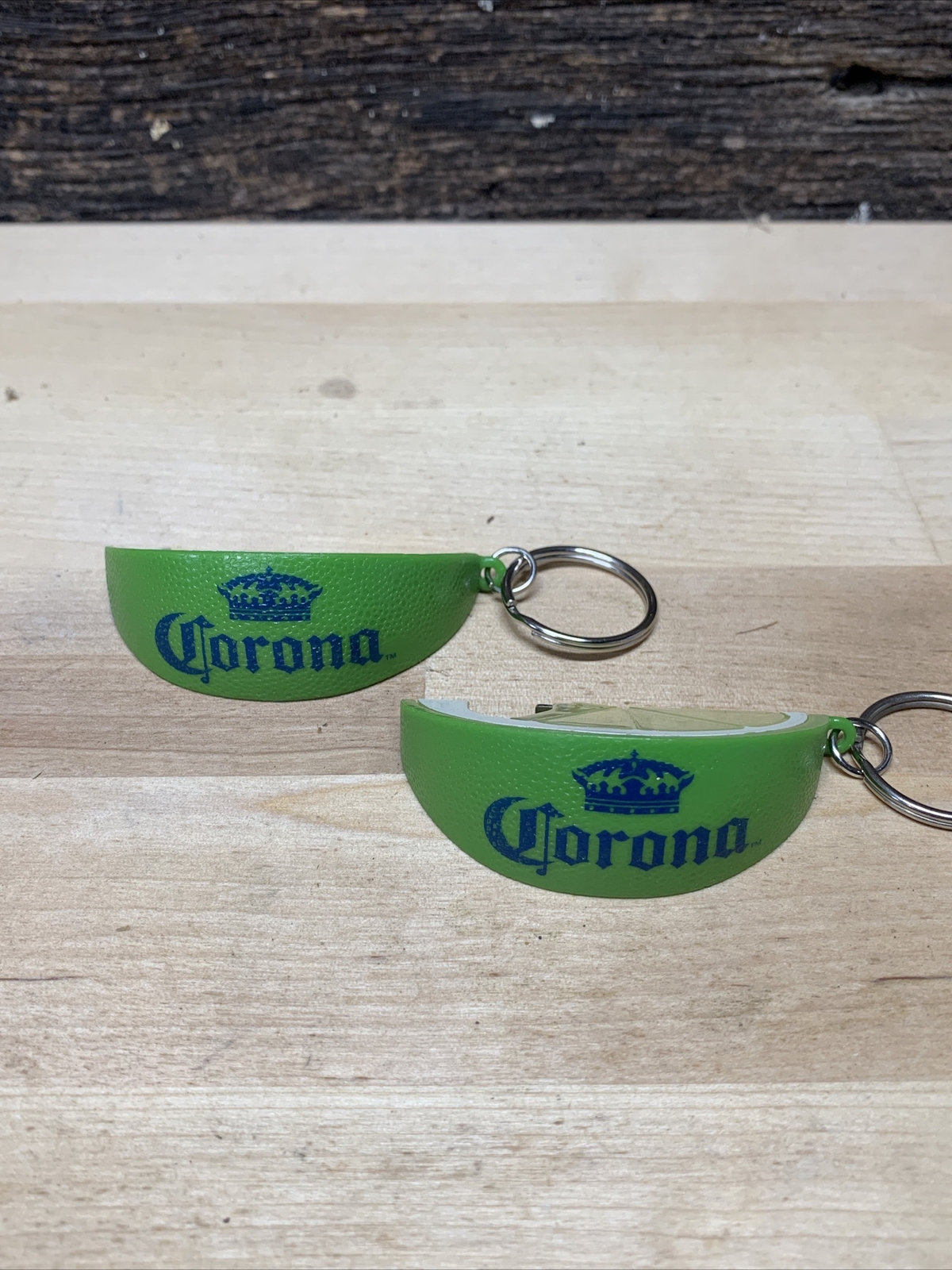x2 Corona Lime Wedge Beer Advertising Promo Metal Key Chain & Bottle Opener New