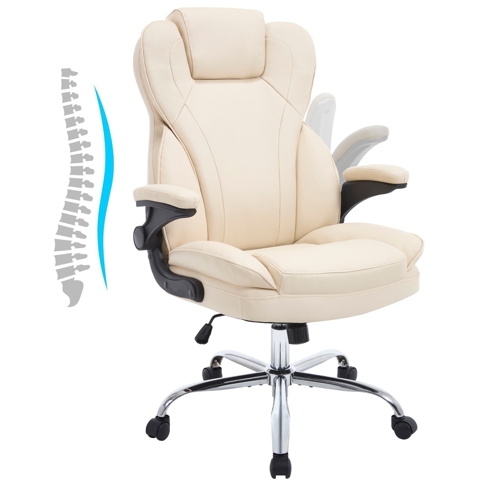 Home Office Desk Chair with 360°Swivel Free Big and Tall Office Chair