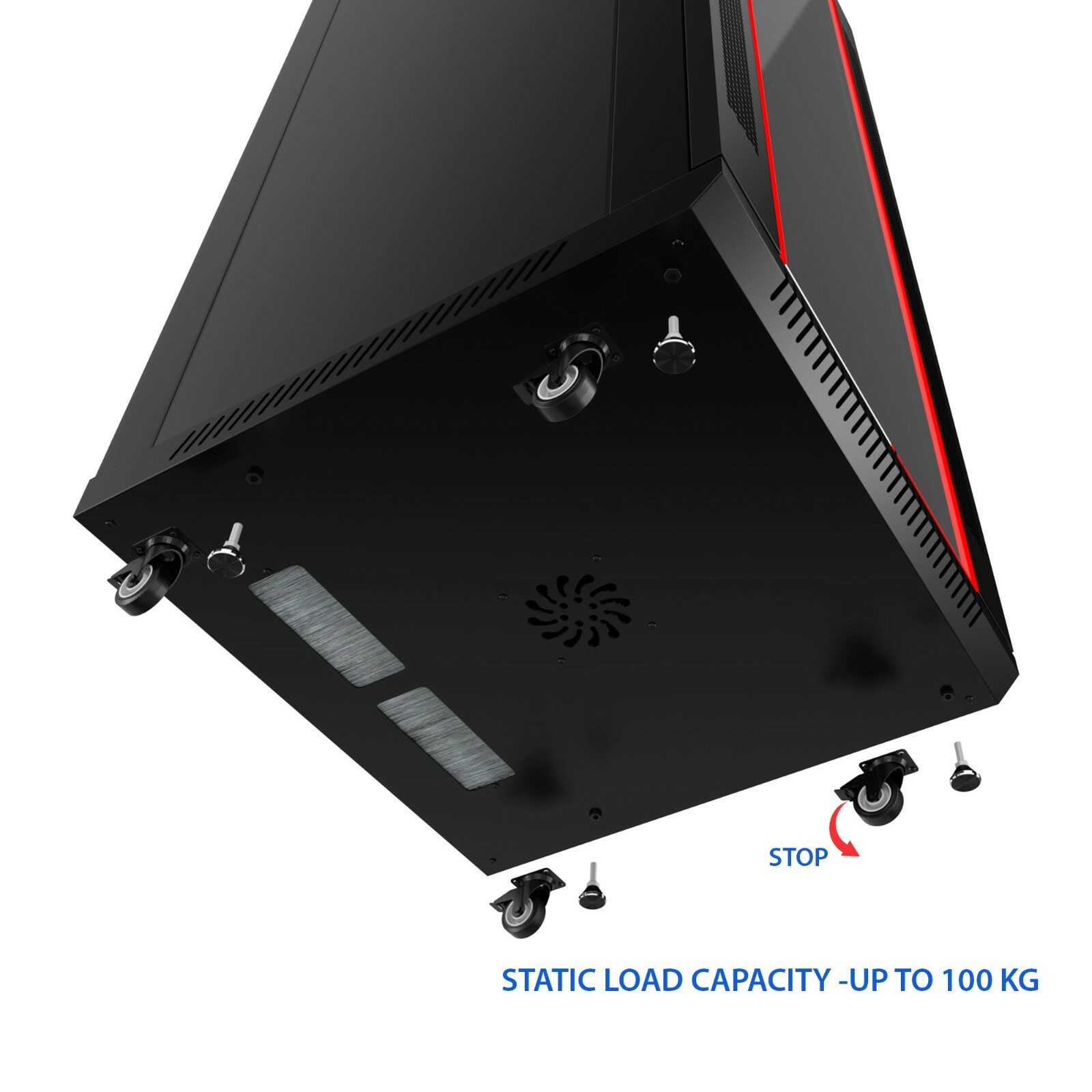 18U Server Rack Locking Network Cabinet Data Enclosure with PDU-Feet-Fan-Shelf