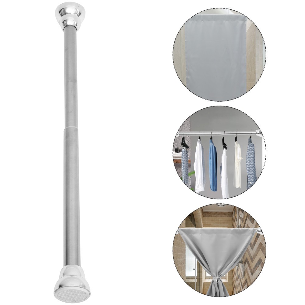 Multipurpose Adjustable Curtain Rod Stainless Steel Window Security Bar Silver